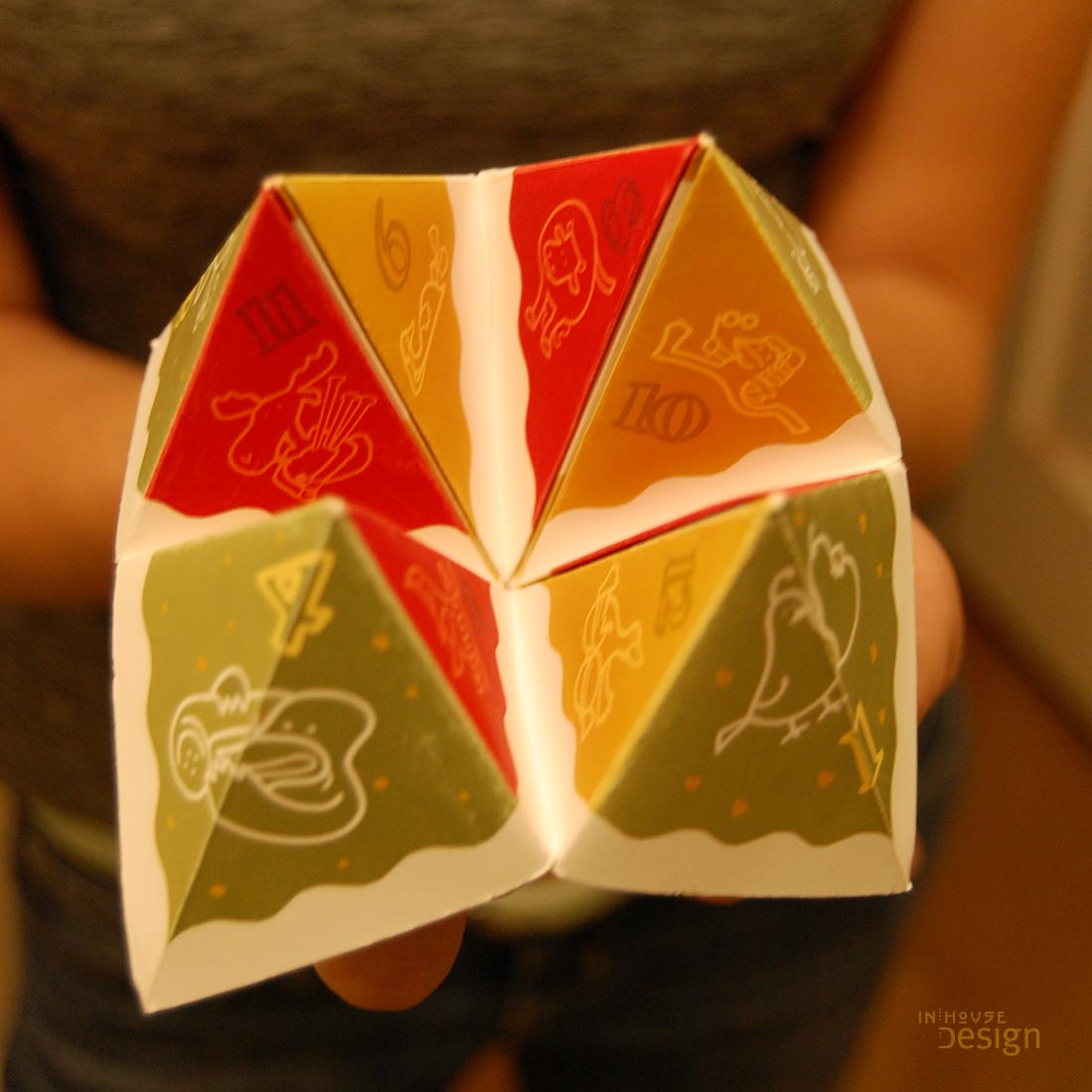 Image of Fortune Teller Holiday Card game with all number options visible