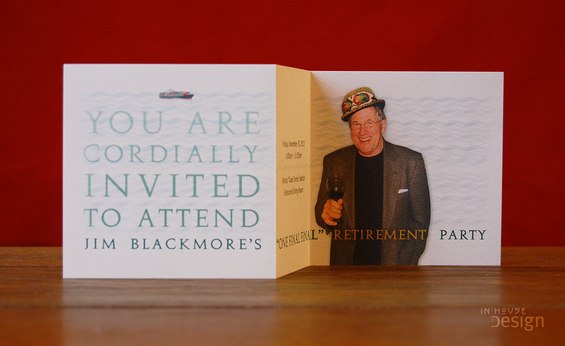 Image of retirement party card interior